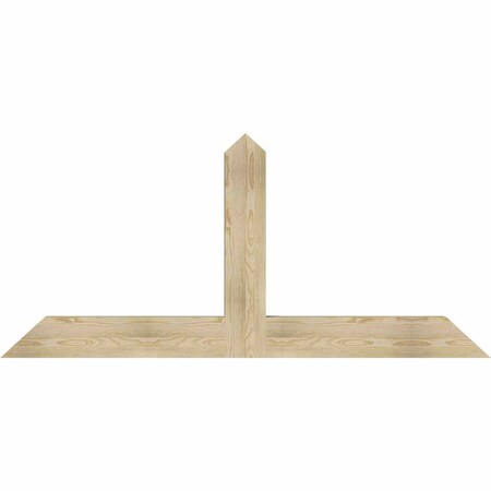 Ekena Millwork Portland Rough Sawn Timber Gable Bracket, Douglas Fir, 72"W x 33"H x 4"D x 6"F, 11/12 Pitch GBW072X33X0406POR00RDF